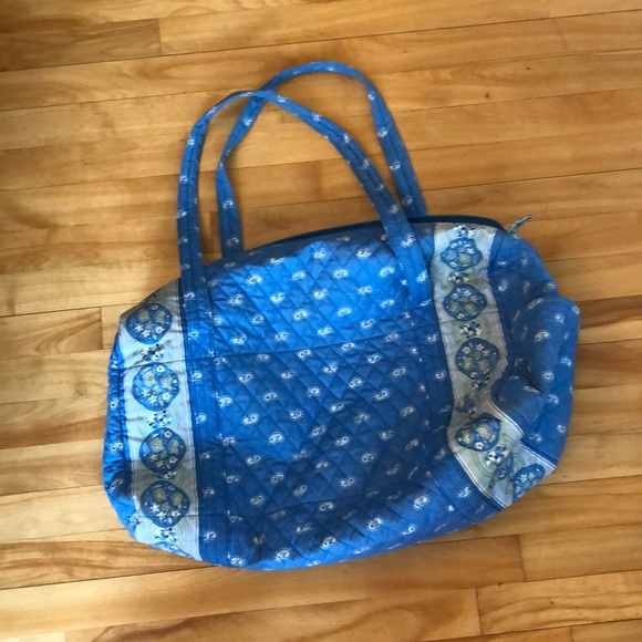 Vera Bradley Handbags - Blue white patterned duffel bag